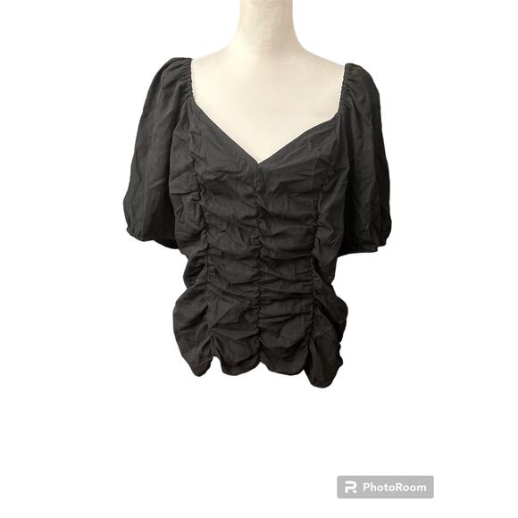 AVA & VIV  Black Short Sleeve Top 1X - Picture 1 of 2